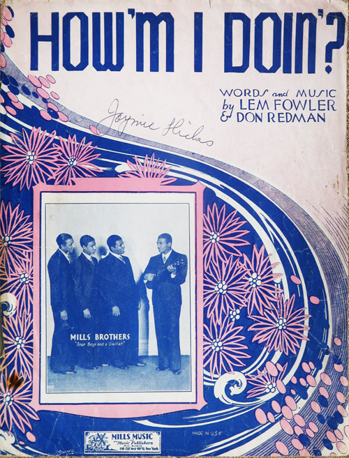How'm I Doin' as published by Mills, 1932